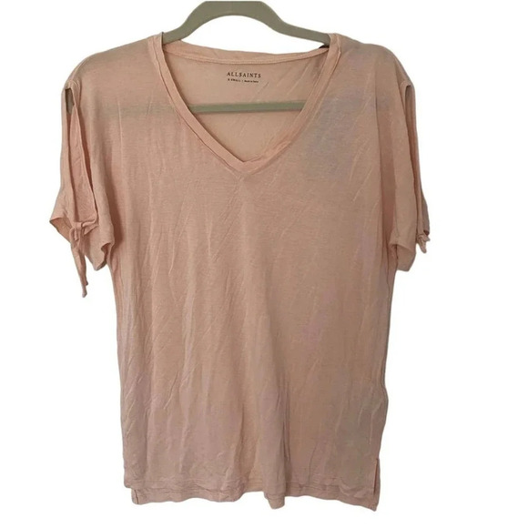 All Saints Women's Size XS Light Pink Kay Tee Shirt - Picture 2 of 5